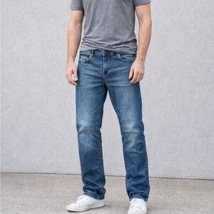 Aero Aeropostale Slim Straight Jeans Mens 36x32 Blue Medium Wash Denim